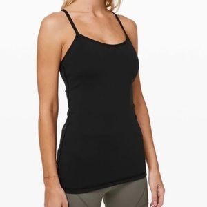 lululemon power y tank luon medium support black size 4